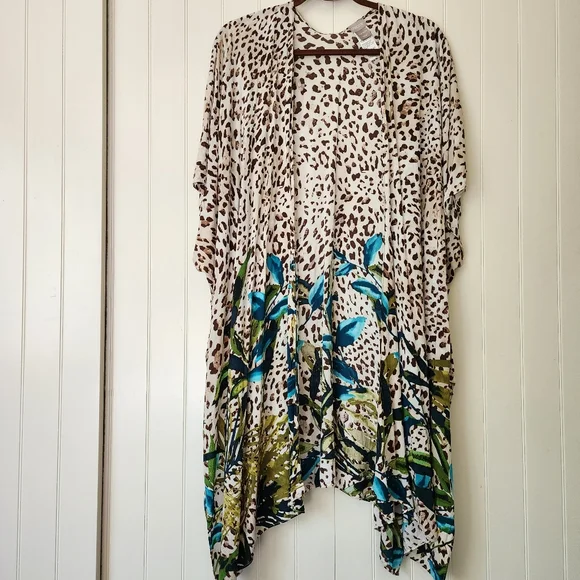 CHICO'S Leopard Print Ruana Duster - Picture 3 of 8